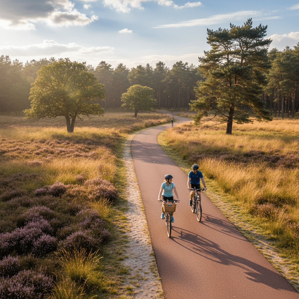De fietsroutes en paden in het nationale park