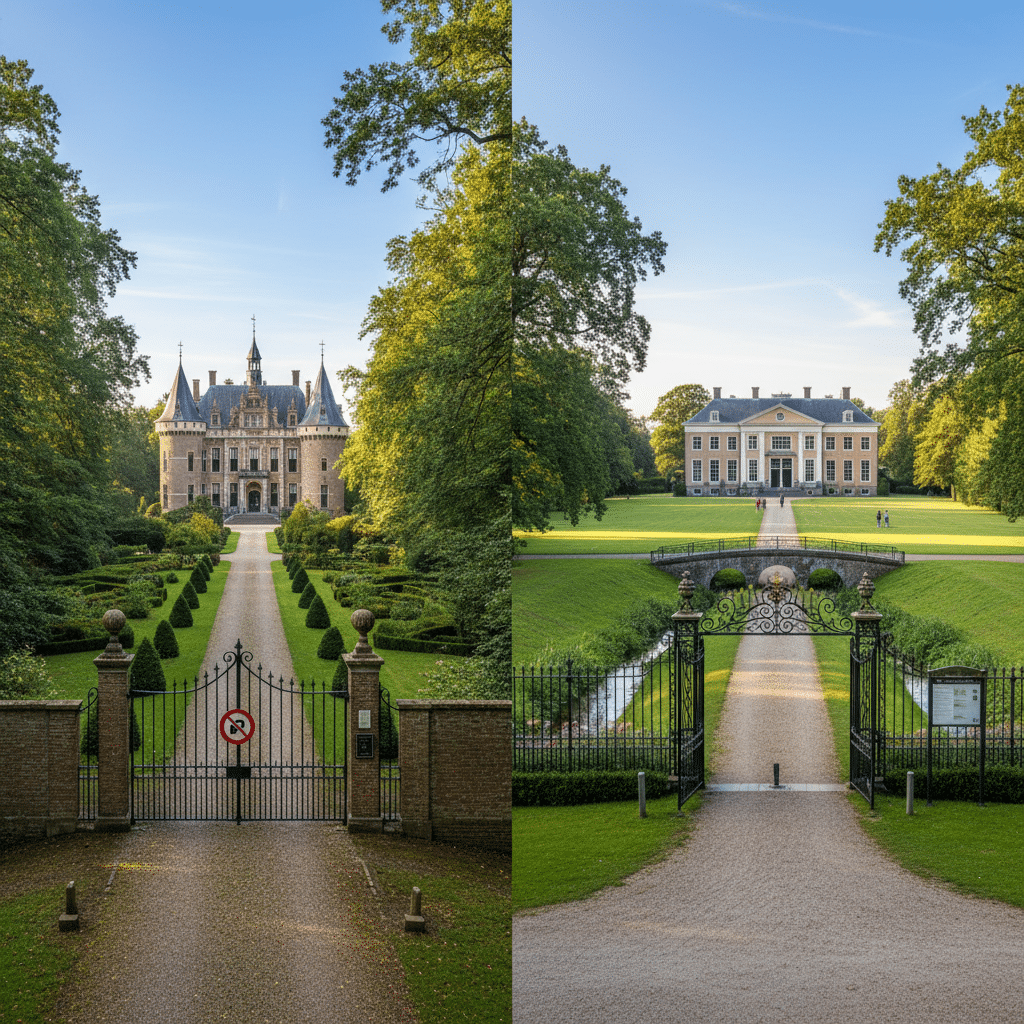 Particuliere vs. openbare Landgoederen
